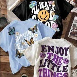 Kids Graphic T-Shirts - Black, Blue, White